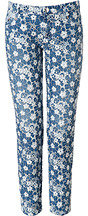 Ermanno Scervino Light Blue Flower Embroidered 7/8 Length Jeans