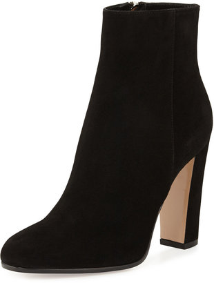 Gianvito Rossi Suede Zip Ankle Boot, Black