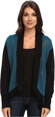 Adrianna Papell Amelia" Open-Front Cardigan w/ Color Blocked Trim