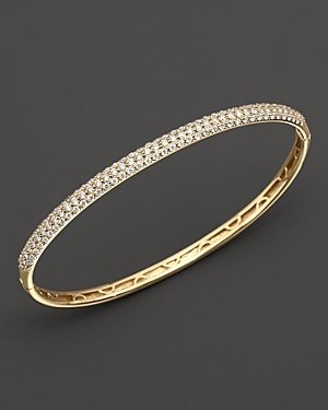Bloomingdale's Pave Diamond Bangle in 14 Kt Yellow Gold; 1.85 ct. t.w.