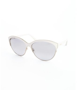 Valentino white metal cat eye sunglasses