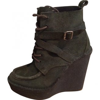 Pierre Hardy Khaki Suede Ankle boots