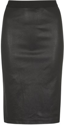 Helmut Lang Black leather pencil skirt