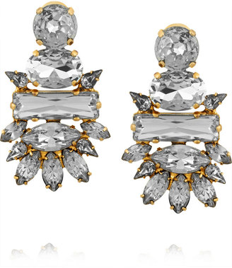 Noir Gold-plated crystal earrings