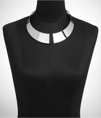 Express Sculpted Metal Chain Back Collar Necklace