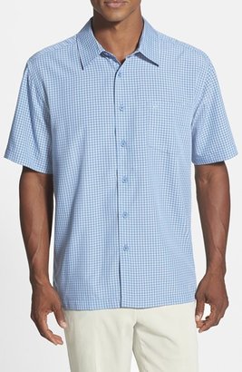 Quiksilver Waterman Collection 'Red Rock Cove' Regular Fit Short Sleeve Check Sport Shirt