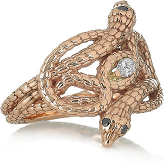 Ileana Makri Snake Nest 18-karat rose gold diamond ring
