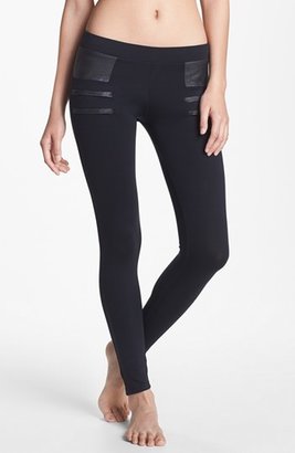 So Low Solow Faux Leather Trim Leggings