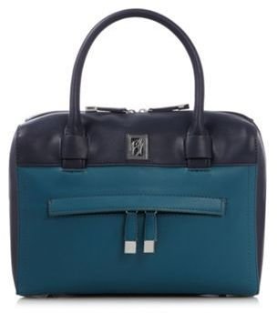 Ben de Lisi Principles by Designer turquoise colour block bowler bag