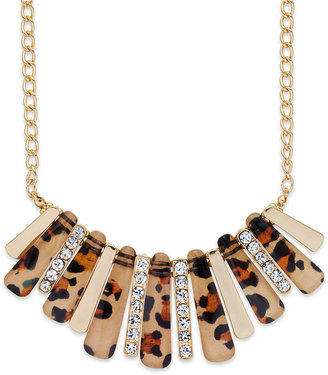 Style&Co. Gold-Tone Animal and Crystal Pavé Stick Frontal Necklace