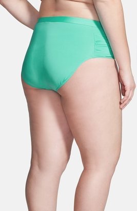 COLE OF CALIFORNIA Shirred Side Bikini Bottoms (Plus Size)