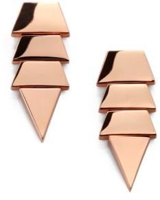 Eddie Borgo Scaled Triangle Drop Earrings/Rose Goldtone