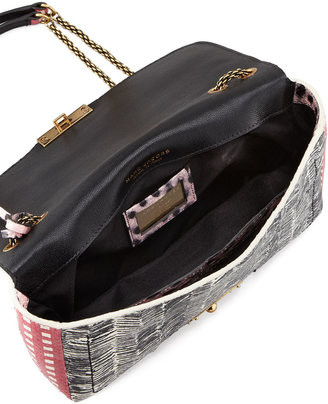 Marc Jacobs Polly Mini Snakeskin Shoulder Bag, Pink/Black/Multi
