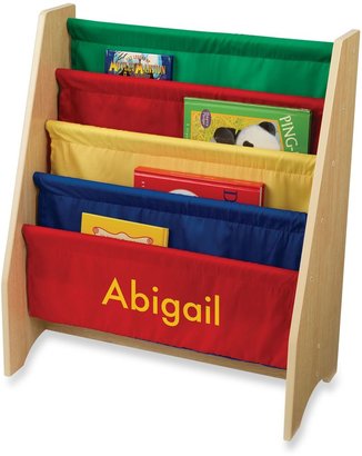 Kid Kraft Personalized Girl's Sling Bookshelf in Primary with Yellow Lettering