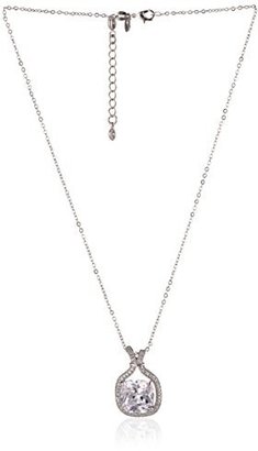 Kenneth Jay Lane CZ by Classic" Cushion Cubic Zirconia Slip Knot Pendant Necklace, 10 CTTW