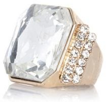 River Island Gold tone encrusted statement ring