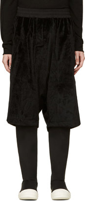 Kokon To Zai Black Faux-Fur Baggy Shorts
