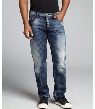 PRPS indigo distressed denim 'Shining Wall' regular fit jeans