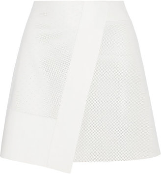 Joseph Liz wrap-effect perforated leather skirt