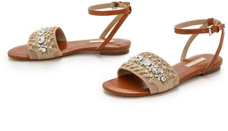 Michael Kors Collection Hadden Beaded Flat Sandals