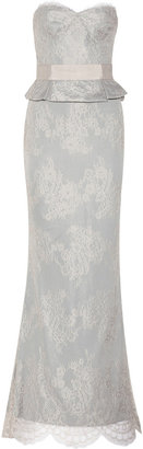 Notte by Marchesa 3135 Notte by Marchesa Lace peplum gown