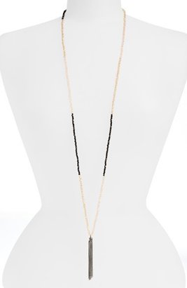Topshop Faceted Bead & Tassel Necklace