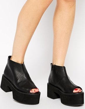 ASOS RAGS TO RICHES Platform Ankle Boots - Black
