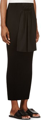 J.W.Anderson Black Wool Pleated & Gathered Apron Skirt