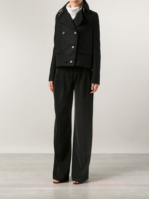 Givenchy Cropped Wool Peacoat With Zip Sleeves