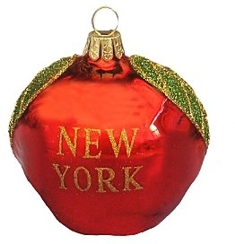 Kurt Adler New York Glass Apple Ornament
