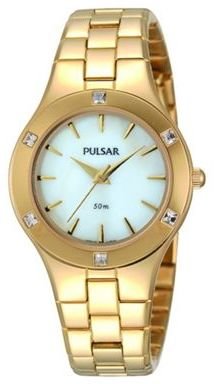 Pulsar Ladies gold plated 50m bracelet watch