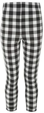 New Look Teens Monochrome Check Cropped Leggings