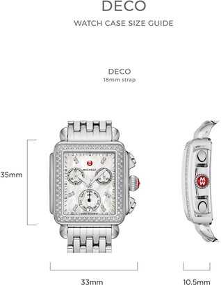 Michele Deco Diamond Diamond Dial Two-Tone Watch Case, 33mm x 35mm