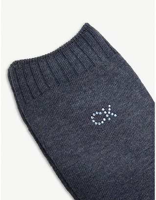 Calvin Klein Women's 522 Denim Htr Crystal Soft Touch Socks
