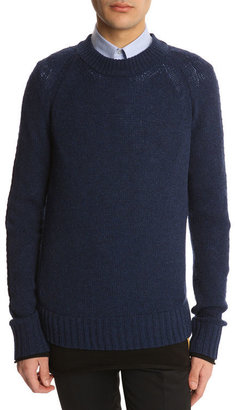 McQ Shetland Blue Trompe L'oeil Jersey Sweater