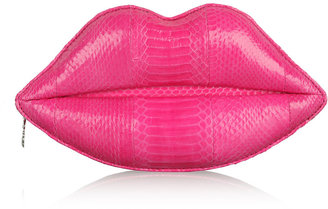 Lulu Guinness Hot Pink Padded Lips Clutch