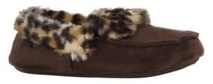 totes Suedette moccasin in chocolate/animal