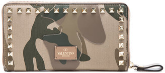 Valentino Long Rockstud Zipped Continental Wallet