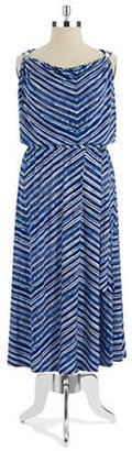 Calvin Klein WOMENS Plus Striped Maxi Dress