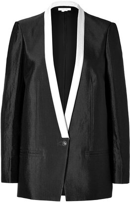 Helmut Lang Cotton Blend Long Panel Blazer in Black