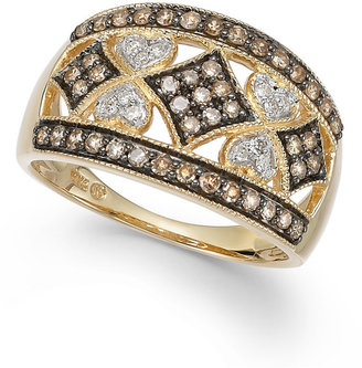 Wrapped in Love™ Champagne Diamond and White Diamond Accent Ring in 14k Gold (1/2 ct. t.w.)
