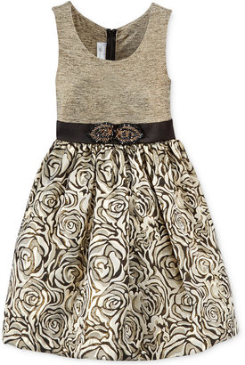 Bonnie Jean Little Girls' Jacquard Beaded-Belt Dress