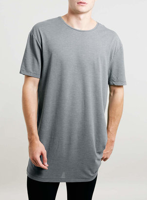 Topman Grey Long Length T-Shirt