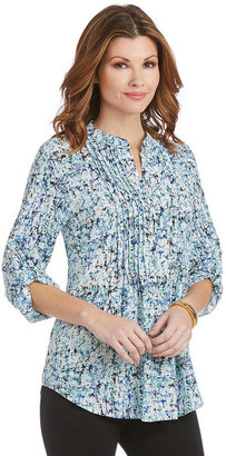 Chaus Graphic Pintucked Blouse