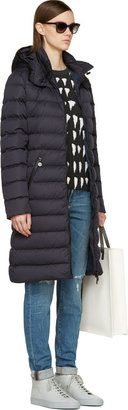 Moncler Navy Quilted Down Moka Coat