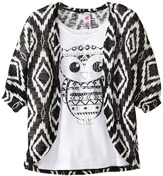 Beautees Big Girls' Owl Top with Printed Cozy