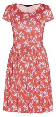 New Look Red Floral Print T-Shirt Dress