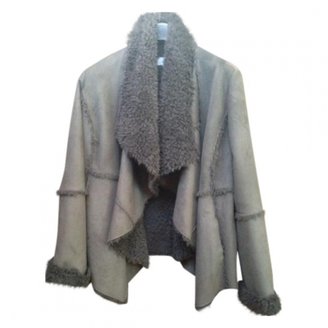 Calvin Klein Synthetic Suede/Fur Coat