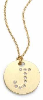 Roberto Coin Tiny Treasures Diamond & 18K Yellow Gold Initial Pendant Necklace