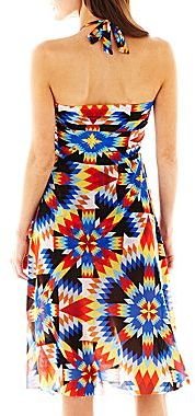 JCPenney Bisou Bisou Print Mesh Convertible Cover-Up Dress